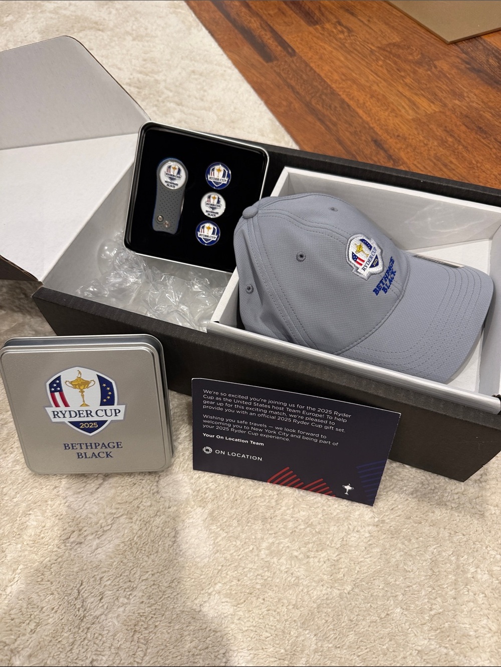 Ryder Cup 2025 Bethpage Black On Location official Ryder Cup gift set.